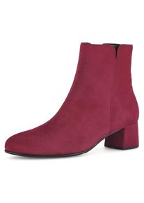 Gabor Damen Stiefelette, Gr. 38, rot, Ziegenveloursleder, unifarben, elegant, Schuhe, Blockabsatz, Businesschuh, Ankleboots mit Best