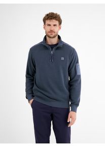Lerros Herren Sweatshirt "Lerros Sweattroyer in Zig-Zag-Struktur", blau, Gr. M, 100% Baumwolle, Sweatshirts