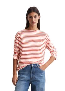 Marc O'Polo Damen Langarmshirt "aus Organic Cotton", rot, Gr. XS, MARC O'POLO DENIM, gestreift, Obermaterial: 100% Baumwolle, Shirts