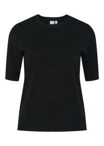 Y.A.S Damen Strickpullover "YASLENA SS KNIT PULLOVER S. NOOS", schwarz, modisch, Gr. XS, unifarben, Strick, Obermaterial: 75% Viskose, 25% Nylon,