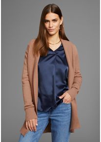 HECHTER PARIS Damen Longstrickjacke, beige, feminin, Gr. 40, Strick, Obermaterial: 50% Viskose, 26% Polyamid, 24% Polyester, Strickjacken, mit