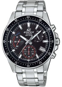CASIO EDIFICE Herren Chronograph, silber, Armbanduhren, Quarzuhr, Armbanduhr, Herrenuhr, Stoppfunktion, bis 10 bar wasserdicht