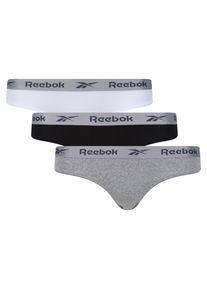 Reebok Damen Slip "Enrica", Gr. M, schwarz-weiß, Obermaterial: 92% Polyester, 8% Elasthan, unifarben, Unterhosen, mit Branding am Bund