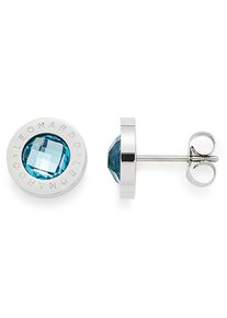 Leonardo Damen Paar Ohrstecker "015785, hellblau Matrix", Edelstahl, bunt, Edelstahl, Ohrringe, mit Glassteinen