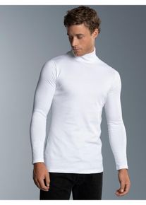TRIGEMA Herren Rollkragenshirt "TRIGEMA Rollkragenshirt", weiß, Basic, Gr. S, 95% Baumwolle, 5% Elastan, Shirts