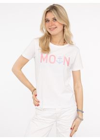 Zwillingsherz Damen T-Shirt ""MoinZH"", weiß, modisch, Gr. XL, Web, Obermaterial: 92% Baumwolle, 8% Elasthan, Shirts