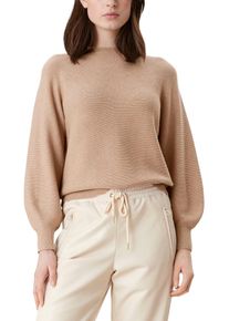 s.Oliver Damen Rundhalspullover, beige, klassisch, Gr. 36, unifarben, Strick, Obermaterial: 60% Viskose, 20% Baumwolle, 20% Polyamid, Pullover, in