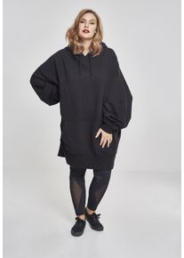 Urban Classics Damen Rundhalspullover "Urban Classics Damen Ladies Long Oversize Hoody", schwarz, casual, Gr. XS, unifarben, 80% Baumwolle, 20%