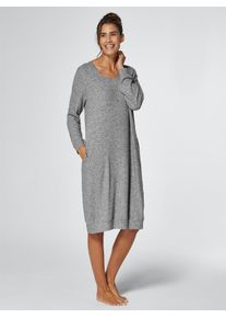 feel good Damen Langarmshirt "Longshirt", Gr. 44, grau, 80% Viskose, 15% Polyester, 5% Elasthan, unifarben, Shirts