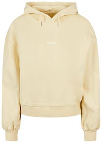Merchcode Damen Kapuzenpullover "Merchcode Damen Ladies Love Organic Oversized Hoody", gelb, casual, Gr. S, mehrfarbig, 100% Baumwolle, Pullover