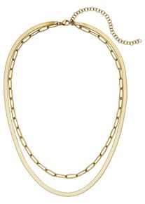 Jobo Damen Kette ohne Anhänger "2-reihig", Edelstahl, L: 51,5cm, gold, Edelstahl, Halsketten, Edelstahl goldfarben 51,5 cm
