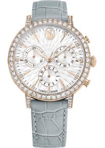 Swarovski Damen Chronograph "MATRIX CHRONO"grau, Armbanduhren, Quarzuhr, Armbanduhr, Damenuhr, Swiss Made, Lederarmband, analog