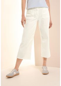 Cecil Damen Weite Jeans "Style Neele", weiß, casual, Gr. 32, unifarben, Denim/Jeans, Obermaterial: 98% Baumwolle, 2% Elasthan, Jeans, 3/4 Länge mit