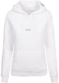 MISS TEE Damen Kapuzenpullover "Miss Tee Damen I Don't Give A Hoody", weiß, casual, Gr. XS, unifarben, 65% Baumwolle, 35% Polyester, Pullover