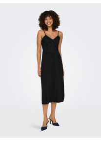 Only Damen Spaghettikleid "ONLHONEY STRAP DRESS JRS", schwarz, Gr. XS, unifarben, Jersey, Obermaterial: 95% Viskose, 5% Elasthan, Kleider