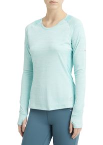 Energetics Damen Langarmshirt "Da.-Langarmshirt Evii L/S W"melange, mint schwarz, mi, sportlich, Gr. XL, Obermaterial: 92% Polyester, 8% Elasthan,