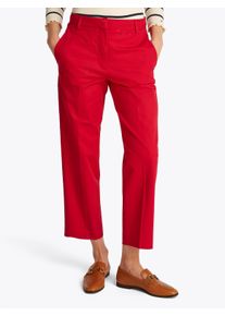 Tommy Hilfiger Damen Chinohose, rot, casual, Gr. 36, unifarben, Web, Obermaterial: 65% Baumwolle, 33% Lyocell, 2% Elasthan, Hosen, mit Bügelfalten