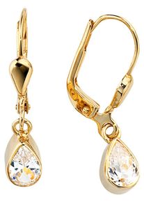 Jobo Damen Paar Ohrhänger, Gelbgold 333, gold, Gelbgold 333, Ohrringe, Tropfen 333 Gold mit Zirkonia