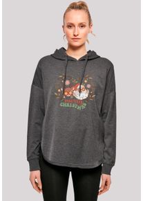 F4NT4STIC Damen Kapuzenpullover "Weihnachten Hippie Santa And Reindeer", grau, casual, Gr. XL, Obermaterial: 100% Baumwolle, Pullover, Premium