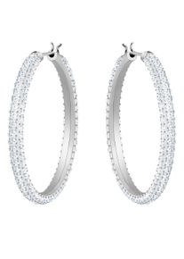 Swarovski Damen Paar Creolen "Dextera Round, 5389432", Metall, silber, Metall, Ohrringe, mit Swarovski Kristall