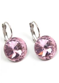 Firetti Damen Paar Ohrhänger "leuchtend, bunt, rund", Metall, rosa, Metall, Ohrringe, Made in Germany - mit Glasstein