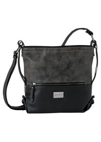 Tom Tailor Damen Umhängetasche "ELIN", schwarz, Lederimitat, Taschen, mit seitlichen Zierbändern