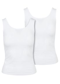 Urban Classics Herren Muskelshirt "Urban Classics Damen Ladies 2-Pack Basic Stretch Top", weiß, casual, Gr. 5XL, unifarben, 95% Baumwolle, 5%