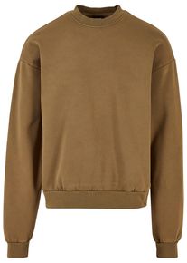 Urban Classics Herren Rundhalspullover "Urban Classics Herren Acid Washed Crew", grün, casual, Gr. XXXL, unifarben, 70% Baumwolle, 30% Polyester,