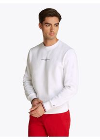 Tommy Hilfiger Herren Sweatshirt "SMALL TOMMY LOGO CREWNECK", weiß, casual, Gr. S, Sweatware, Obermaterial: 63% Baumwolle, 37% Polyester, Sweatshirts