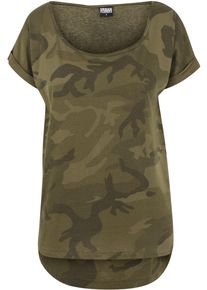 Urban Classics Herren T-Shirt "Urban Classics Damen Ladies Camo Back Shaped Tee", grün, casual, Gr. 5XL, gemustert, 60% Baumwolle, 40% Polyester,