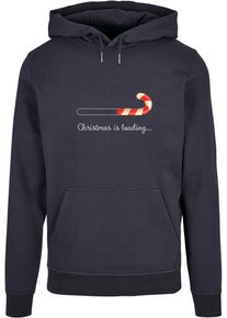 Merchcode Herren Kapuzensweatshirt "Merchcode Herren Christmas Loading Basic Hoody", blau, Gr. M, bedruckt, 50% Baumwolle, 50% Polyester, Sweatshirts