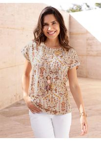 Classic Basics Damen Rundhalsshirt "Rundhals-Shirt", bunt, Gr. 56, gemustert, ethno, mehrfarbig, 100% Baumwolle, Shirts