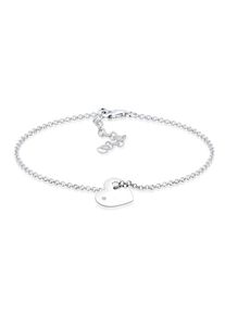 Elli DIAMONDS Damen Armband "Herz Diamant Weiß Brillantschliff (0.015 ct) 925 Sterling Silber", 20cm,mit Diamanten, Silber 925 (Sterlingsilber),