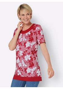 Classic Basics Damen Longshirt "Longshirt", weiß, Gr. 44, geblümt, gemustert, 100% Baumwolle, Shirts