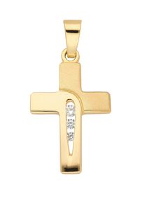 Adelia´s ADELIA ́S Damen Kreuz-Anhänger "Damen & Herren 333 Gold Kreuz Anhänger mit Zirkonia", Gold, gold, Gold, Schmuckanhänger, mit Zirkonia für Damen &