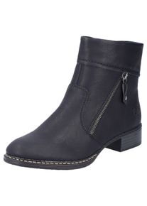 Rieker Damen Stiefelette, Gr. 42, schwarz, Lederimitat, unifarben, klassisch, Schuhe, Boots, Ankleboots, Blockabsatz, mit praktischem