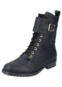 Rieker Damen Winterstiefelette, Gr. 38, schwarz, Lederimitat, klassisch, Schuhe, mit Warmfutter ausgestattet