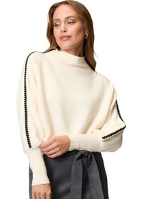 Zero Damen Strickpullover "Zero Pullover mit Kontraststreifen", beige, casual, Gr. 36, clean, Strick, Obermaterial: 50% Viskose, 27% Polyamid, 23%