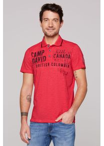 CAMP DAVID Herren Poloshirt, rot, casual, Gr. XXL, bedruckt, bestickt, Material: 100% Baumwolle, Shirts, aus Baumwolle
