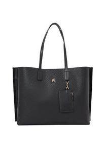 Tommy Hilfiger Damen Tragetasche "TH DISTINCT TOTE MONO", schwarz, Lederimitat, Taschen, Damen Henkeltasche, Umhängetasche, Shopper mit TH-Logo-Emblem