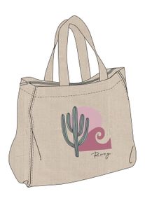 Roxy Standbag "DRINK THE WAVE TOTE", beige, Stoff, Materialmix, bedruckt, Taschen