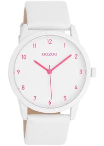 Oozoo Damen Quarzuhr, weiß, Armbanduhren, Armbanduhr, Damenuhr, Lederarmband