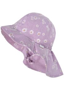 MaxiMo Baby Sonnenhut, lila, casual,klassisch,modisch, Gr. 47, gemustert, Baumwolle, Hüte, allover mit Blümchenprint- Mini Girl Flapper