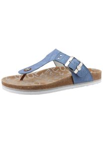 Tom Tailor Damen Zehentrenner, Gr. 39jeans print, Lederimitat, casual, Schuhe, Flats, Sommerschuh, Dianette, Strandschuh in Jeans Optik