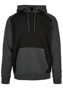 Urban Classics Herren Rundhalspullover "Urban Classics Herren 2-Tone Fake Raglan Hoody", schwarz, casual, Gr. S, mehrfarbig, 65% Baumwolle, 35%