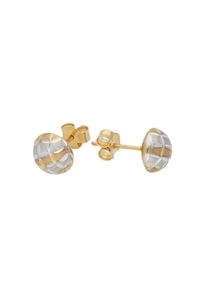 Vivance Damen Paar Ohrstecker "Ohrstecker bicolor", Gelbgold 375, gelb, Gelbgold 375, Ohrringe, diamantiert/satiniert