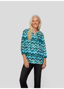 Rabe Damen Klassische Bluse "Bluse", blau, feminin, Gr. 42, gemustert, 100%Viskose, Blusen