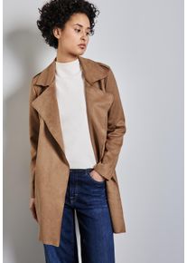 Street One Damen Jackenblazer, braun, casual, Gr. 46, unifarben, Web, Obermaterial: 94% Polyester, 6% Elasthan, Blazer, mit Reverskragen