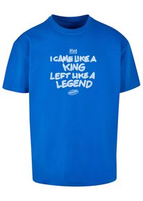 Herren T-Shirt "Upscale by Mister Tee Herren Like A Legend Oversize Tee", blau, casual, Gr. XS, UPSCALE BY MISTER TEE, bedruckt, 100% Baumwolle,