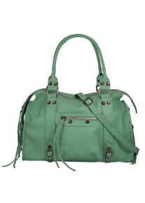 FORTY Damen Shopper, grün, Leder, unifarben, leicht glänzend, Taschen, echt Leder, Made in Italy